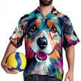 thumbnail image 4 of Pixel Dog Men's Casual Hawaiian Shirt Printed Button Down Short Sleeve Summer Beach Shirts Unisex, 4 of 6