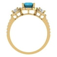 thumbnail image 4 of Three-Stone Engagement Ring for Women - 1.46ct Simulated Turquoise in 18K Yellow Gold Promise Ring, 4 of 6