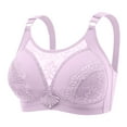 thumbnail image 2 of YWDJ Bras for Women Push up Back Closures Comfy Bras No Wire Lounge Bras Adjustable Straps Full Coverage Wrap Comfortable Bras Padded Comfy Wide Strap Bras Bras Purple M, 2 of 3