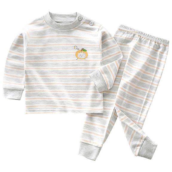 KPOPLK Newborn Boys Pajamas 2 Piece Pj Set 3M-16T Teen Snug Fit Long Sleeve Top and Pants Cozy Sleepwear Grey Size 12-13 Years