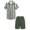 Green Stripe, variant on Arshiner Boys 2 Piece Outfits Hawaiian Shorts Sets Button Down Shirt and Shorts Summer Beach Clothes