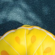 Big Joe Fruit Slice Float No Inflation Needed Pool Lounger, Lemon Mesh, Quick Draining Fabric, 4 feet Big