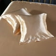 thumbnail image 1 of Juego de 2 fundas de almohada de seda simuladas | Ropa de cama suave de lujo Satin Feel | Material de seda sintética brillante | Suave con el cabello y la piel | Resistente a la decoloración |, 1 of 6