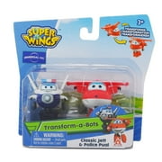 Super Wings Transform-a-Bots Play Vehicles, 2" Scale, (2 Pack)