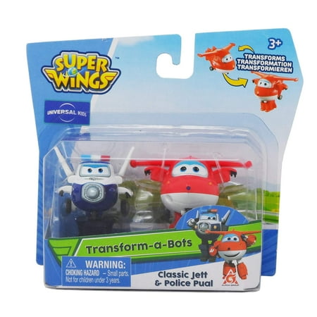 Super Wings Transform-a-Bots Play Vehicles, 2" Scale, (2 Pack)