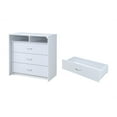 thumbnail image 3 of Hodedah Commode en Bois Manufacturé à 3 Tiroirs avec Étagère/compartiments Ouverts - Blanc, 3 of 7