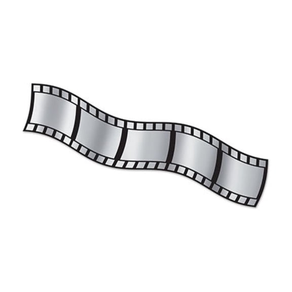 Beistle Hollywood Filmstrip Party Decorations - 25' - Silver and Black - Pack of 12