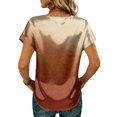 thumbnail image 6 of laqbezok Women's Ombre Orange Satin Blouse, Crew Neck Dolman Sleeve Silk-Like Top, Casual Summer Fashion T-Shirt, Elegant Evening Tee, 6 of 6