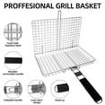 thumbnail image 6 of Grill Basket, Grill Baskets for Outdoor Grill with Detachable and Foldable Handle, Heavy Duty Grill Basket Outdoor Grill Camping BBQ Rack for Fish Vegetable, Birthday Gifts for Men Dad Husband, 6 of 8