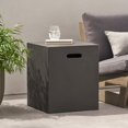 thumbnail image 1 of Table d'Appoint en Oxyde de Magnésium Gris Foncé - Support de Réservoir Moderne / 16.25 Pouces x 16.25 Pouces x 20.25 Pouces - Accessoire de Mobilier d'Extérieur pour Patio, Terrasse et Salon, 1 of 9