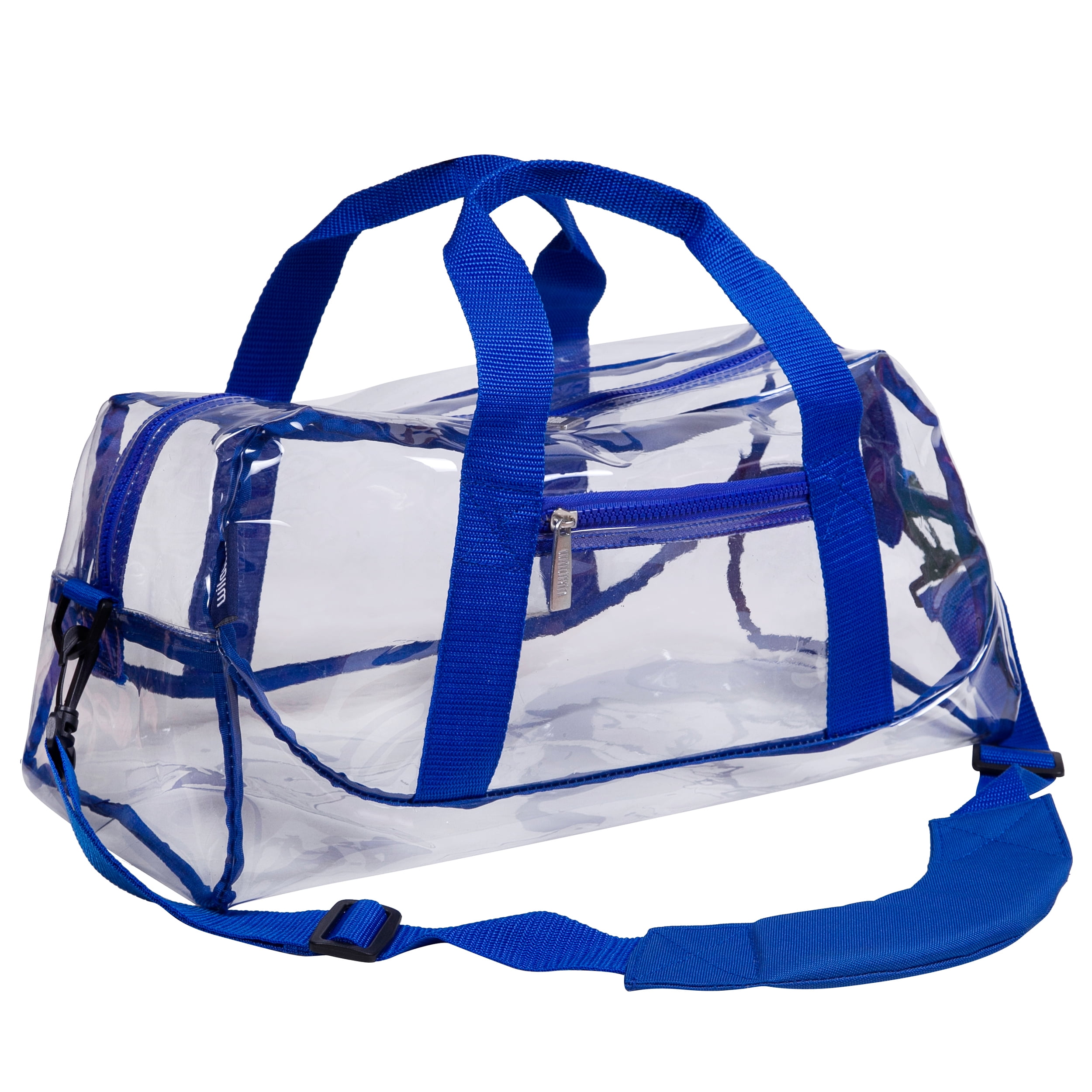 Clear w/ Blue Trim Overnighter Duffel Bag