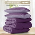thumbnail image 3 of Lux Decor All-Season Comforter Sets Queen Size 3 PC, Reversible Bedding Set with Diamond Quilted Design Comforter and 2 Pillow Shams, Lightweight & Cozy Set de Cama Purple/Lavender, 3 of 9