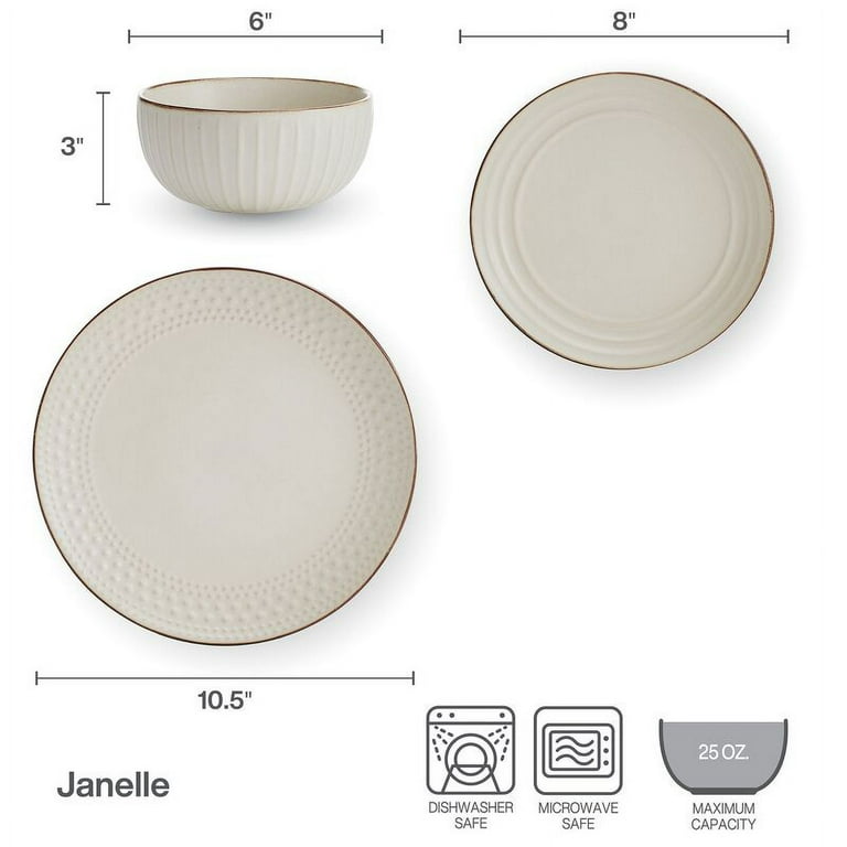 Free Shipping! Pfaltzgraff Janelle 12 Piece Stoneware Dinnerware
