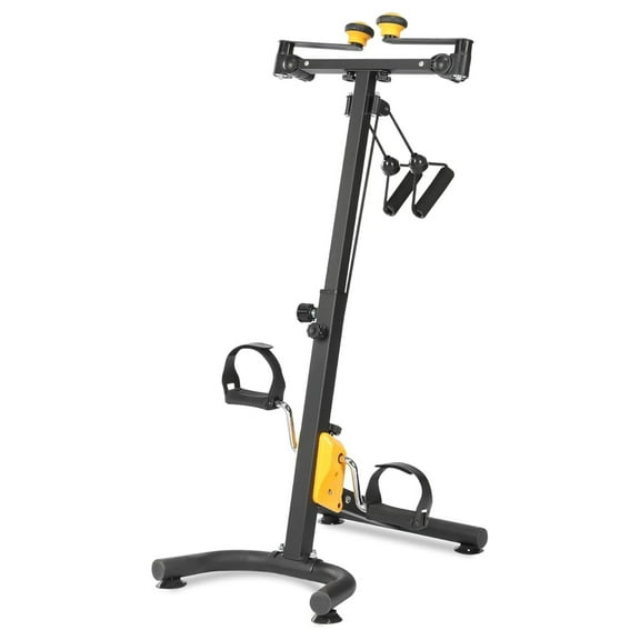Foldable Pedal Exercise Bike for Seniors, Adjustable Hand Arm Leg and Knee Exercise Peddler, Recovery Physical Therapy Home Exercise Bike, Handgrip, Resistance Band, Non-Slip Suction Cup