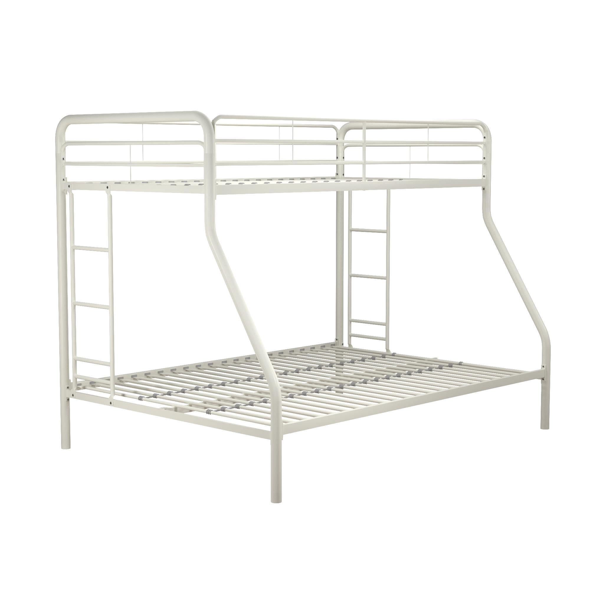 DHP Dusty Twin over Full Metal Bunk Bed with Secured Ladders, Off White