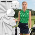 thumbnail image 6 of KEIAHUAN Green Golf Print Sleeveless Golf Shirt for Women Comfortable Soft Zip Up Athletic Tank Tops Versatile Lightweight Tennis Shirts Racerback Summer Clothing with Pockets, 6 of 7