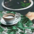 thumbnail image 3 of Ambesonne Leaves Nature Print Fitted Round Tablecloth, Tropical Jungle, 40"- 44" Diameter, Sea Green and Dimgray, 3 of 5