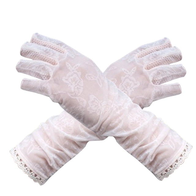 Manopla de seda helada Qarigey Accesorio de conducción Protección completa delgada rosa claro