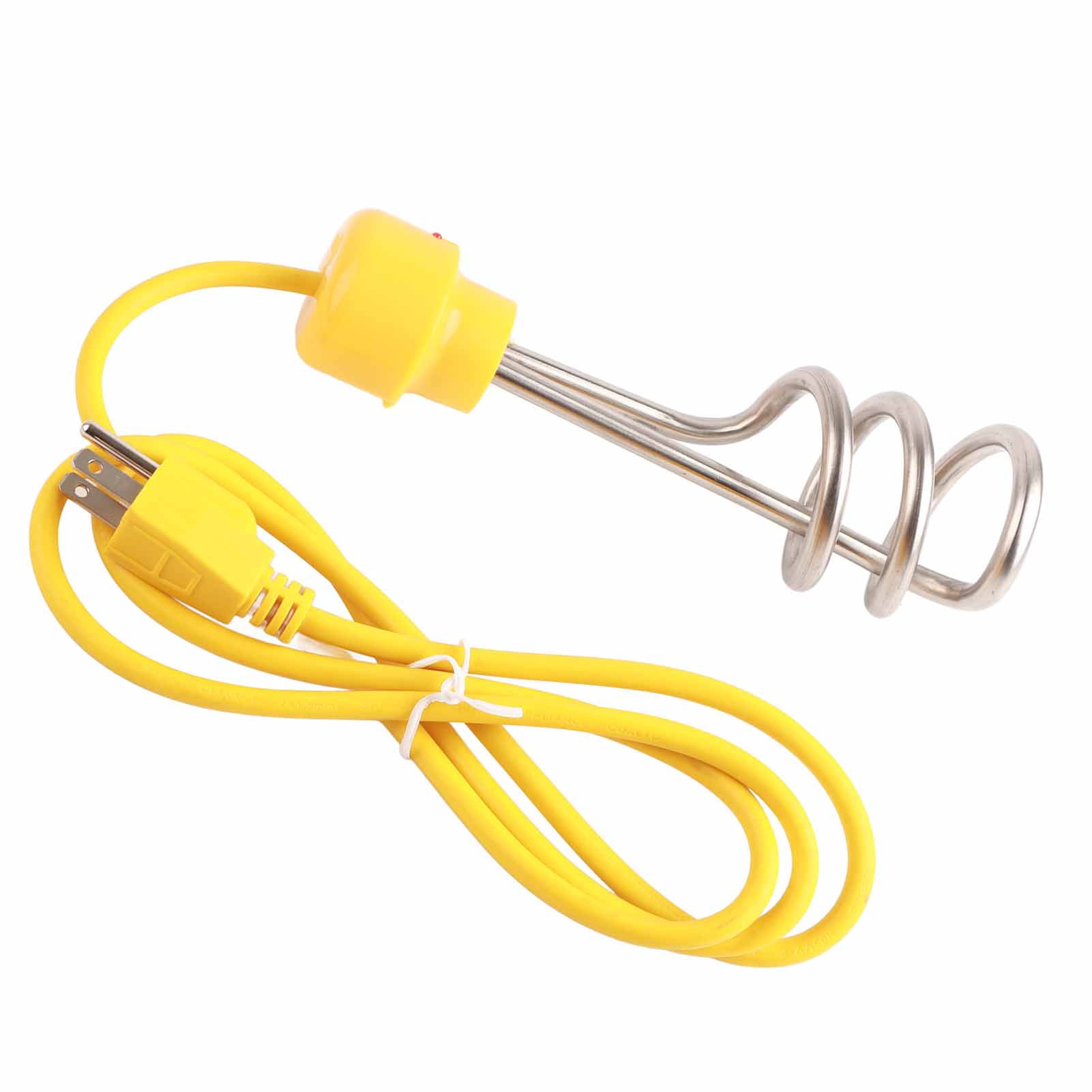 7.9X2.2 Inch Yellow Immersion Water Heater Cord Length 4.9 Feet 1500W Stainless Steel Electric Immersion Heater Portable Immersion Water Heater Suitable For Home Office Travel