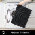 thumbnail image 4 of Vaukki Geometric Bathroom Rug Set of 3 Microfiber Soft Absorbent Non Slip Bath Rugs for Bathroom，(18"x26"+20"x47"+20"x24"，Black), 4 of 9