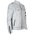 thumbnail image 2 of Mens Vintage Quilted Leather Biker Jacket-Southwell in White, 2 of 5