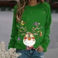 thumbnail image 2 of miqiqism Christmas Sweatshirts for Women Comfy Long Sleeves Crew Neck Blouses Juniors Casual Cute Graphic Printed Sweatshirt Trendy Lightweight Tunic Shirts,G#01_Green,Medium, 2 of 4