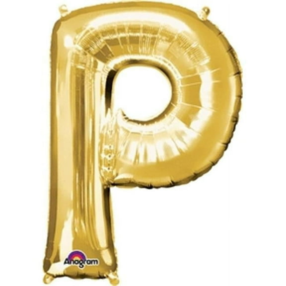 Anagram - 34 Letter 'P' Mylar Balloon - Gold