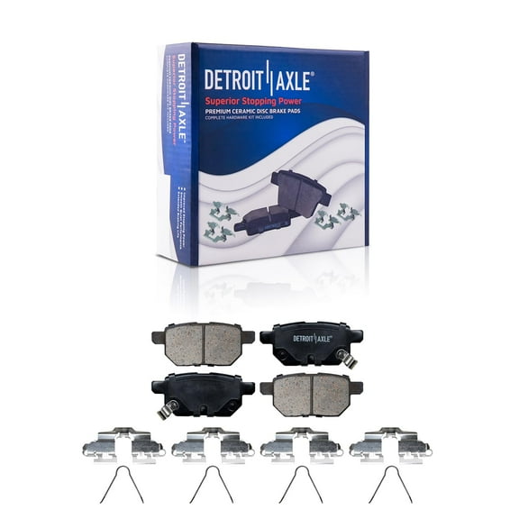 Detroit Axle - Rear Brake Pads for Toyota Prius Corolla iM Lexus CT200h Scion iM, Ceramic Brake Pads with Hardware Replacement