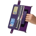 thumbnail image 4 of Dteck Case for iPad Pro 11 inch 2024,Folio Stand PU Leather Cover with Hand Strap, Crossbody Protective Case w/Pen Holder Card Slots Envelope Pocket Wallet Case for iPad Pro 11-in. (M4),Purple, 4 of 7