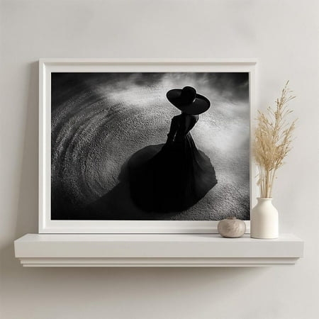 Noir Woman Art Poster: Elegant Black Dress, Modern Home Decor, Size 8x12 UNFFRAMED F03.1.7l2156