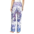 thumbnail image 3 of Balery Round Snow Merry Christmas print Women's Pajama Pants,Ultra Lightweight Pjs,Lounge Pant-Small, 3 of 9