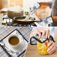thumbnail image 4 of Blue Christmas Snowflake Pattern Kitchen Oven Mitt and Pot Holder Sets 2 Pcs for Baking, Cooking and Grilling, Heat Resistant Up To 392 °F, 4 of 7