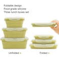 thumbnail image 4 of Collapsible Silicone Lunch Bento Box, Portable Food Storage Container Outdoor Picnic Box Space Saving, Microwave, Dishwasher and Freezer Safe, 3 Pcs Set (Green), 4 of 7
