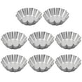 thumbnail image 6 of 8 Pcs Large Ensaymada Molds, 4.8" Bibingka & Tart Molds, Deep Octagonal Pudding and Cake Molds, Aluminum Alloy Cake Pans with Wave Edge for Traditional Filipino Dessert Baking, 6 of 6