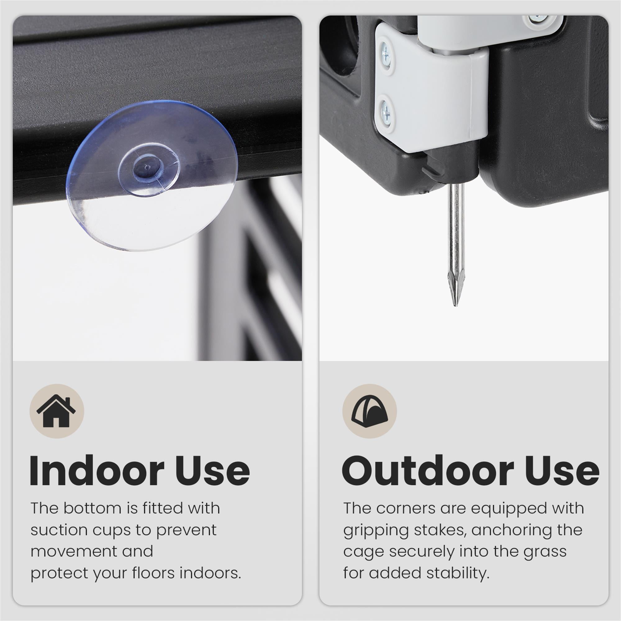 Pefilos 24" Dog Playpen 7-Panel Adjustable Folding Portable Pet Fence for Small to Medium Dogs Indoor Outdoor Use, Black