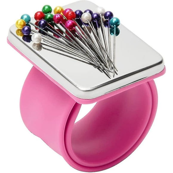 Aiguilles de Bras Portables Aiguilles Magnétiques Aimant en Silicone Bracelet (Rose)