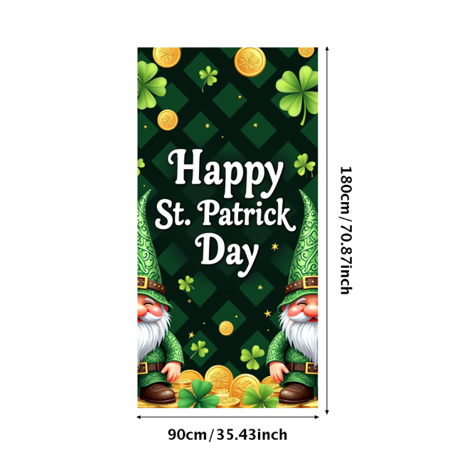 St Patricks Day Shamrock Design Celebration Festive Backdrop Banner Party Supplies Photography Props Event Decorations Wall Hanging Background
