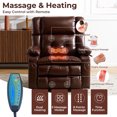 thumbnail image 4 of Elderly Dual Motor Power Lift and Massage and Heat Recliner, Brown, 4 of 9