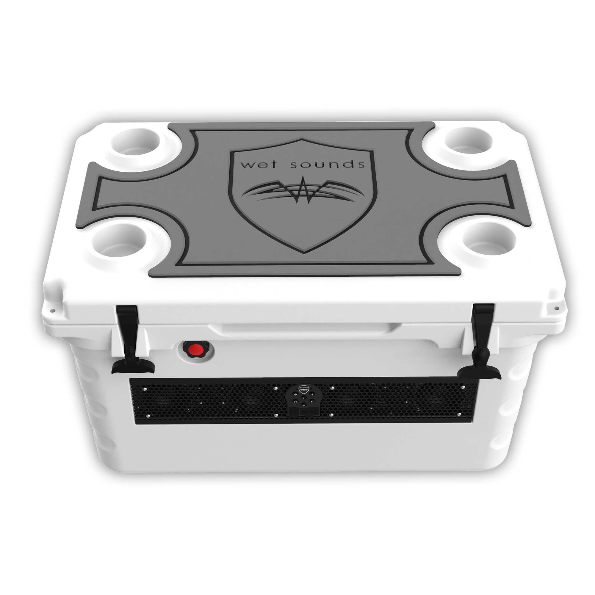 Wet Sounds Stealth SHIVR-55-WHT White High Output Audio Cooler Speaker  System Top Gator Step Kit Gray Over Black