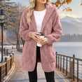 thumbnail image 5 of adaychics Womens Fleece Cardigan Oversized Open Front Sherpa Hoodie Long Fuzzy Warm Coat for Fall Winter, 5 of 7
