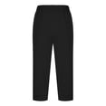 thumbnail image 6 of FUNUONY Capri Pants for Women Slim Fit Comfy Workout Capris Sweatpants with Pockets Pants for Women Elastic Waisted Summer Yoga Work Cropped Trousers with Pockets Black L, 6 of 7