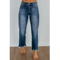 thumbnail image 5 of Neona Risen Women's Mid Rise Straight Leg Jeans, Raw Hem, Stretch Fit, 5 of 5