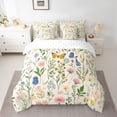 thumbnail image 2 of Manfei Vintage Rustic Floral Bedding Comforter Set 7 Pieces, Kawaii Butterfly Animal Full Bedding Set, Countryside Reversible Fitted Sheet Flat Sheet, Microfiber Bedroom Decor, 2 of 7