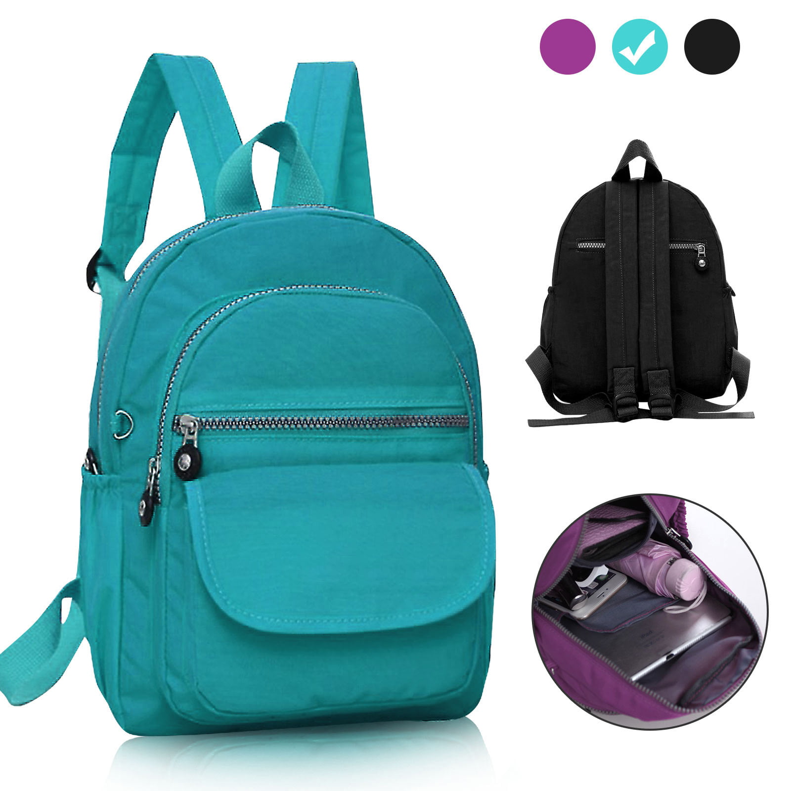TSV - TSV Nylon Small Backpack for Women, Waterproof Mini Backpacks