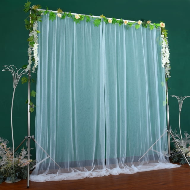 Cortinas de malla, pantalla para ventana de fiesta de bodas, arco de boda, telón de fondo, cortina elegante y estética