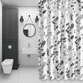 thumbnail image 4 of Farm Black Grey Leaves Shower Curtain for Bathroom Decor, Country Style Leaf Botanical Floral Waterproof Fabric Shower Curtain, 54"x78" Set with 12 Hooks, 4 of 9
