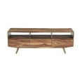 thumbnail image 3 of Pemberly Row Modern Solid Sheesham Wood TV Stand in Light Brown, 3 of 10