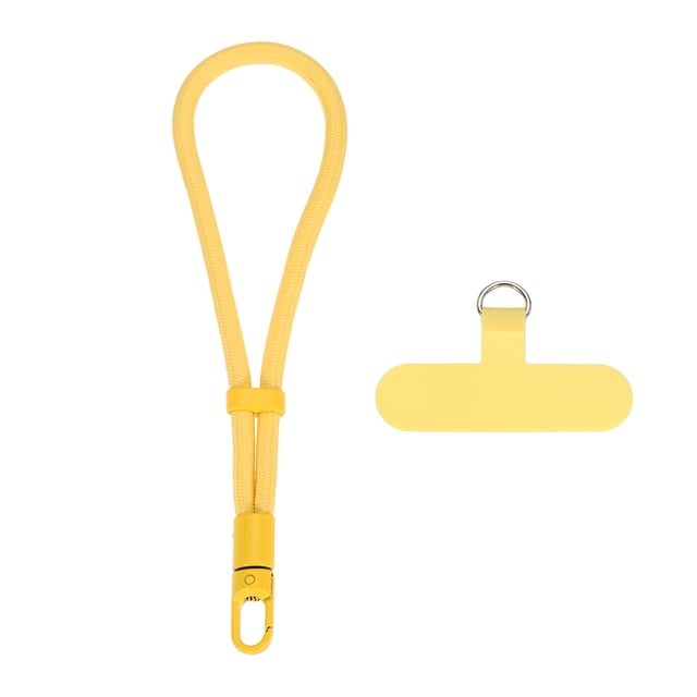 Correa de teléfono Uxcell, correa de muñeca para teléfono de 0.9 pulgadas, correa antirrobo para celular, correas de mano para celular con parche y gancho de 360° para viajar (Amarillo)