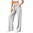 thumbnail image 3 of Women Lightweight Pants Zaewscy Fashion Women Casual High Waist Pocket Pants Pants Comfortable Casual Pants White S, 3 of 9