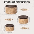 thumbnail image 5 of Water Hyacinth Storage Basket with Wood Lid - Handwoven Round Shelf Basket for Organizing, Rustic Woven Basket with Handle (Set of 3) for Living Room,bed room,Closet,Kitchen&Pantry, 5 of 9